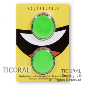 MAQUILLAJE ARTISTICO FLUO VERDE VERDE (BLISTER X 2 UNID - 4 GR) (PACK X 3 BLISTERS)